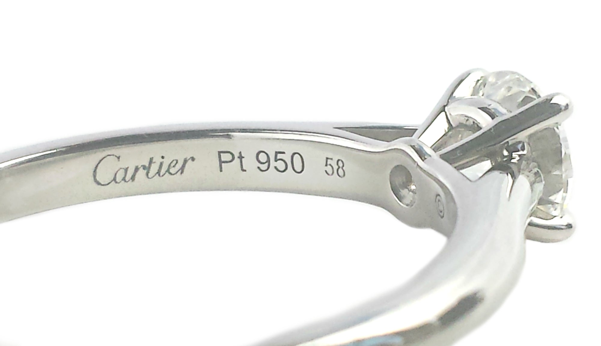 Cartier 1895 0.76ct H/VVS1 Triple XXX Round Brilliant Cut Diamond Engagement Ring