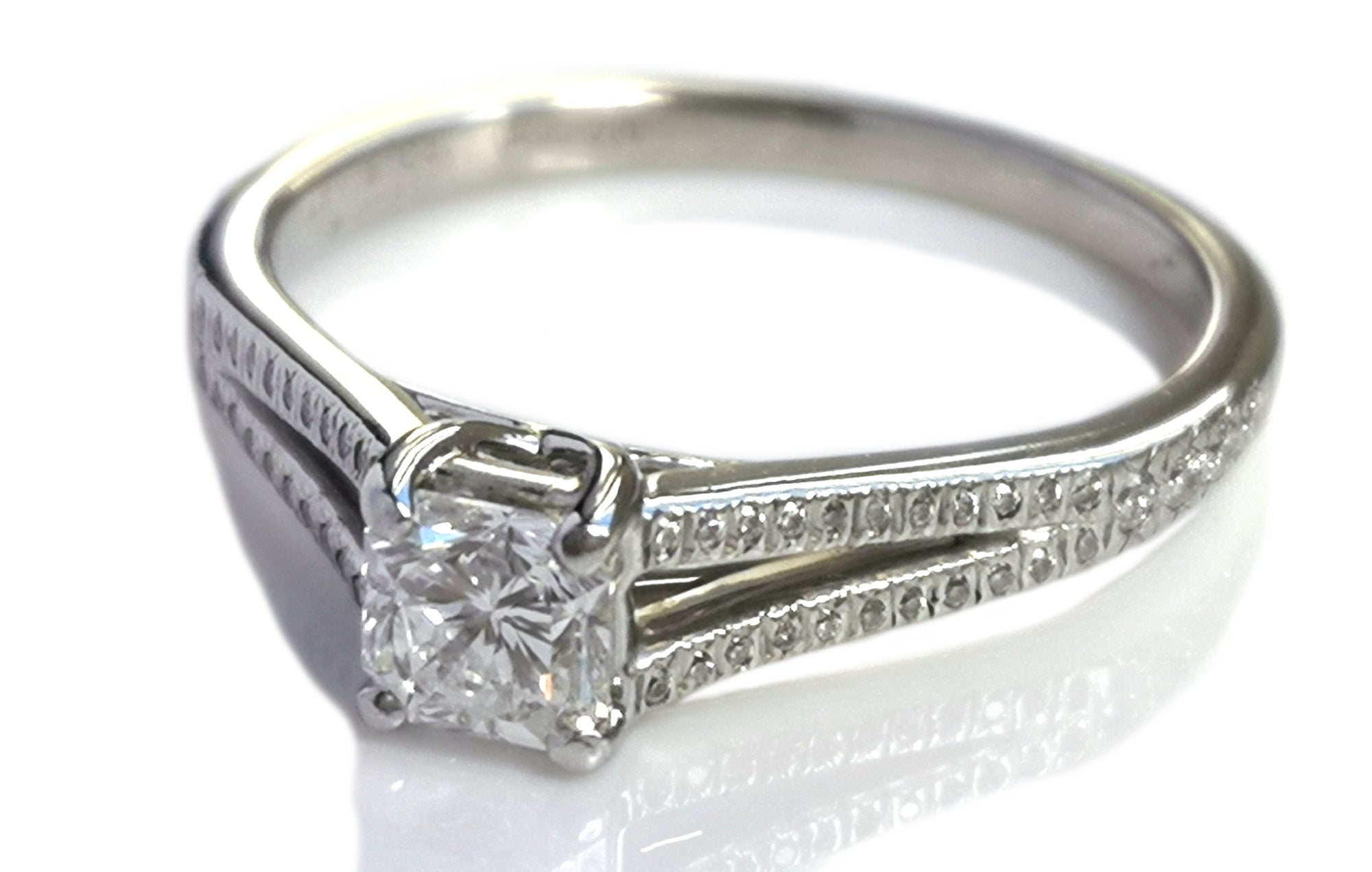 Tiffany & Co. 0.40ct Lucida Split Shank Diamond Set Engagement Ring
