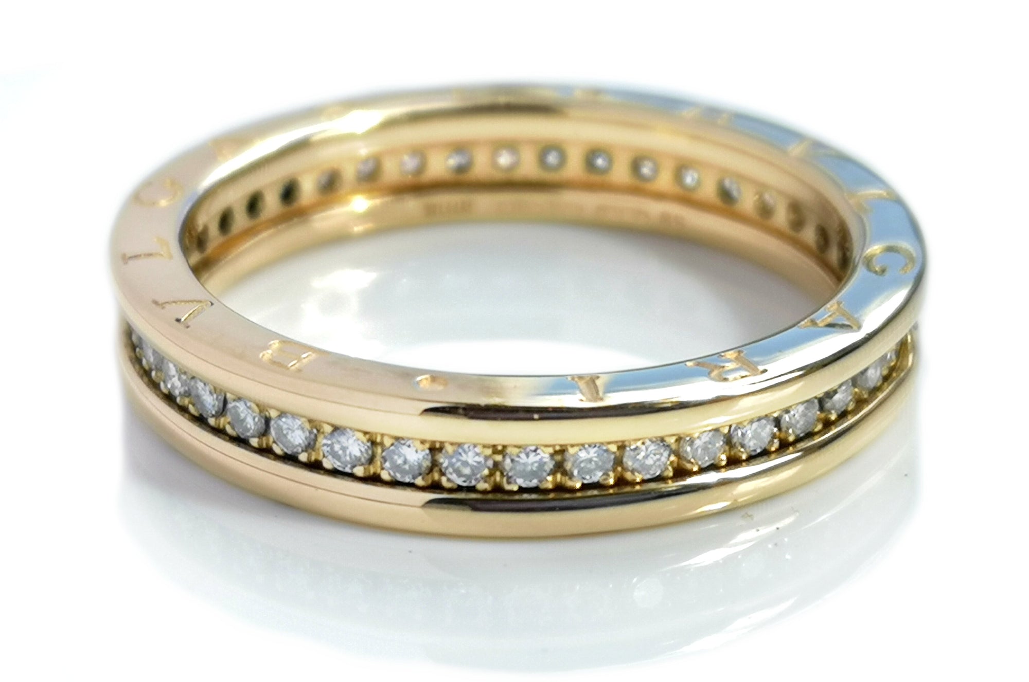 Bulgari Bvlgari Diamond B.Zero1 Ring in 18K Yellow Gold, Size 65