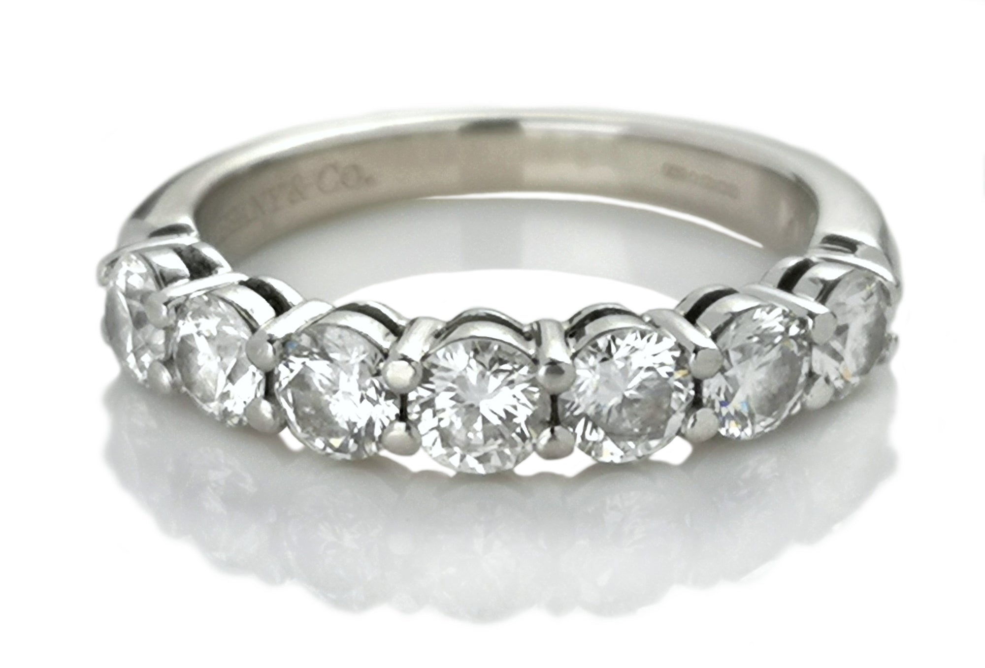 Tiffany & Co .91ct 3.5mm Diamond Embrace Wedding Eternity Ring Sz J RRP £6850