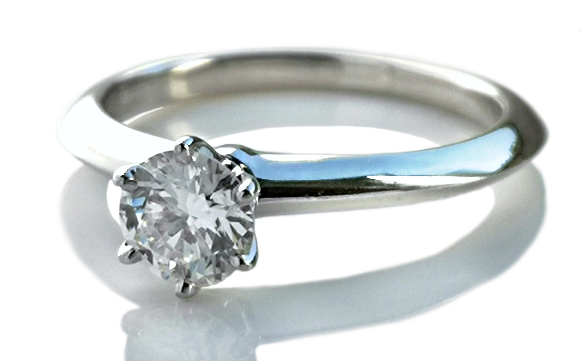 Tiffany & Co. 0.52ct Triple XXX H/VVS2 Round Brilliant Diamond Engagement Ring