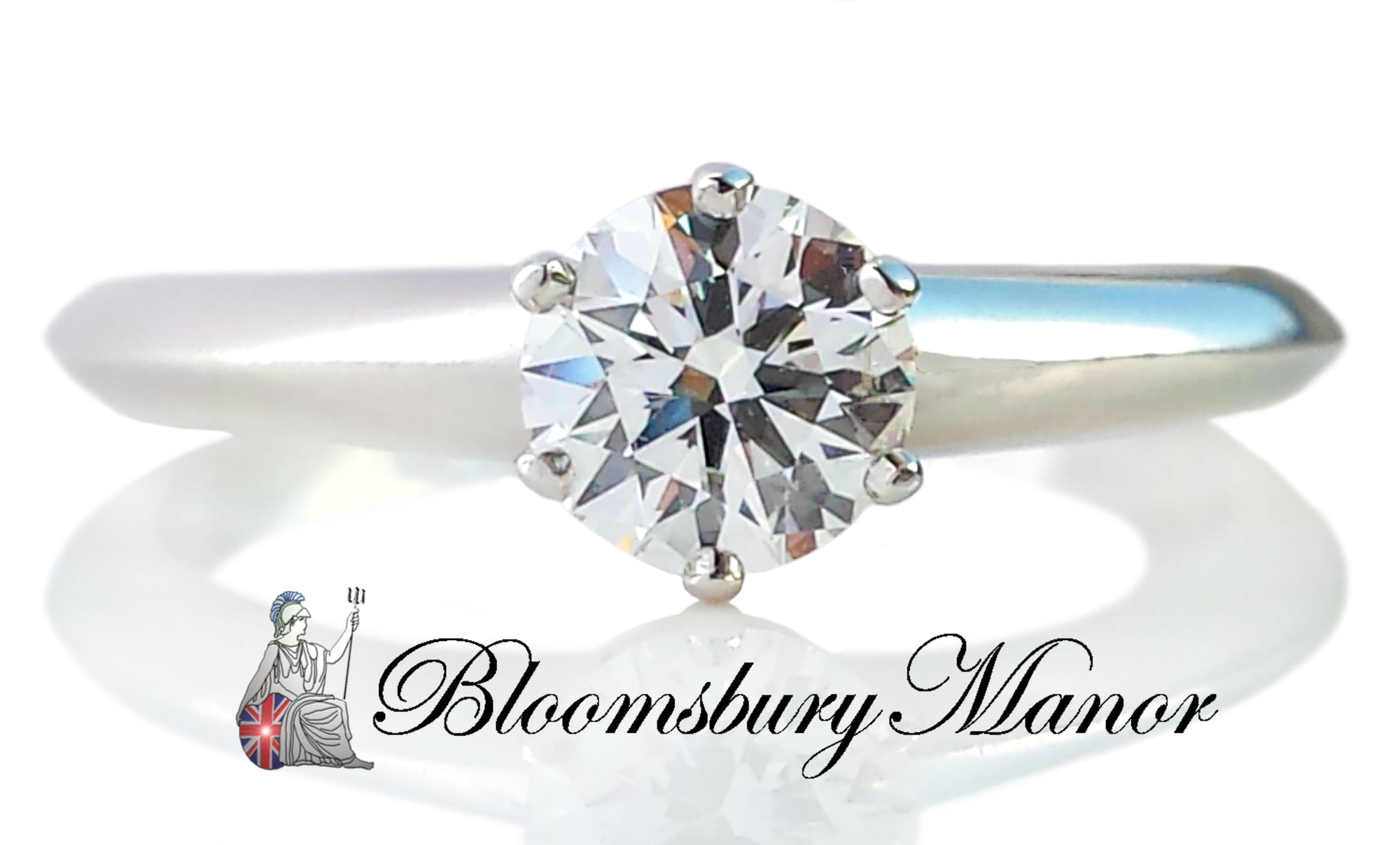 Tiffany & Co .59ct H/VS1 Round Brilliant Cut Diamond Engagement Ring