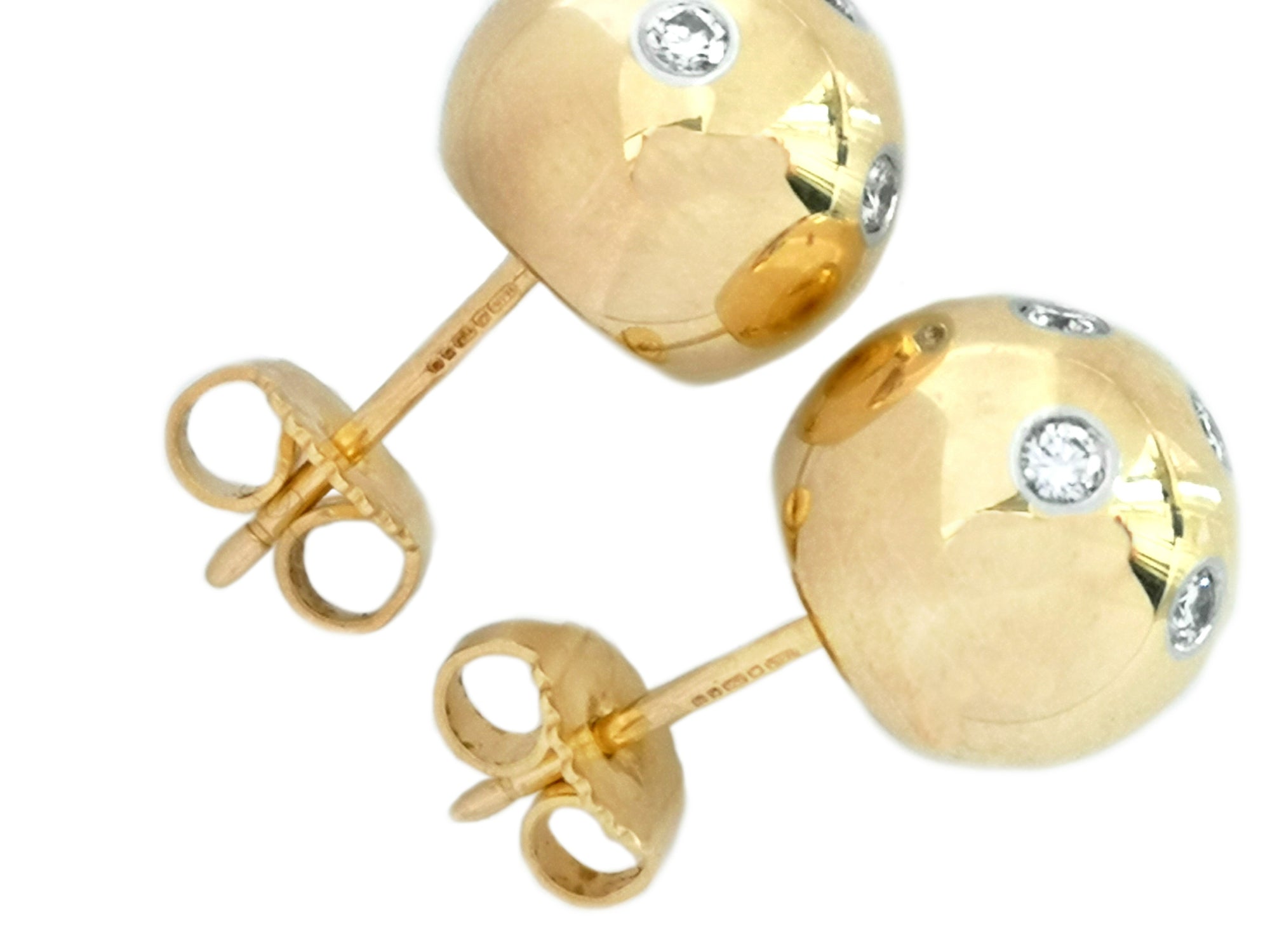 Tiffany & Co. 18k Yellow Gold & Diamond Etoile Ball Earrings