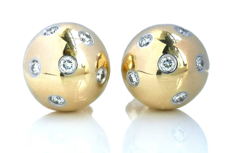 Tiffany & Co 18k Etoile Ball Earrings 