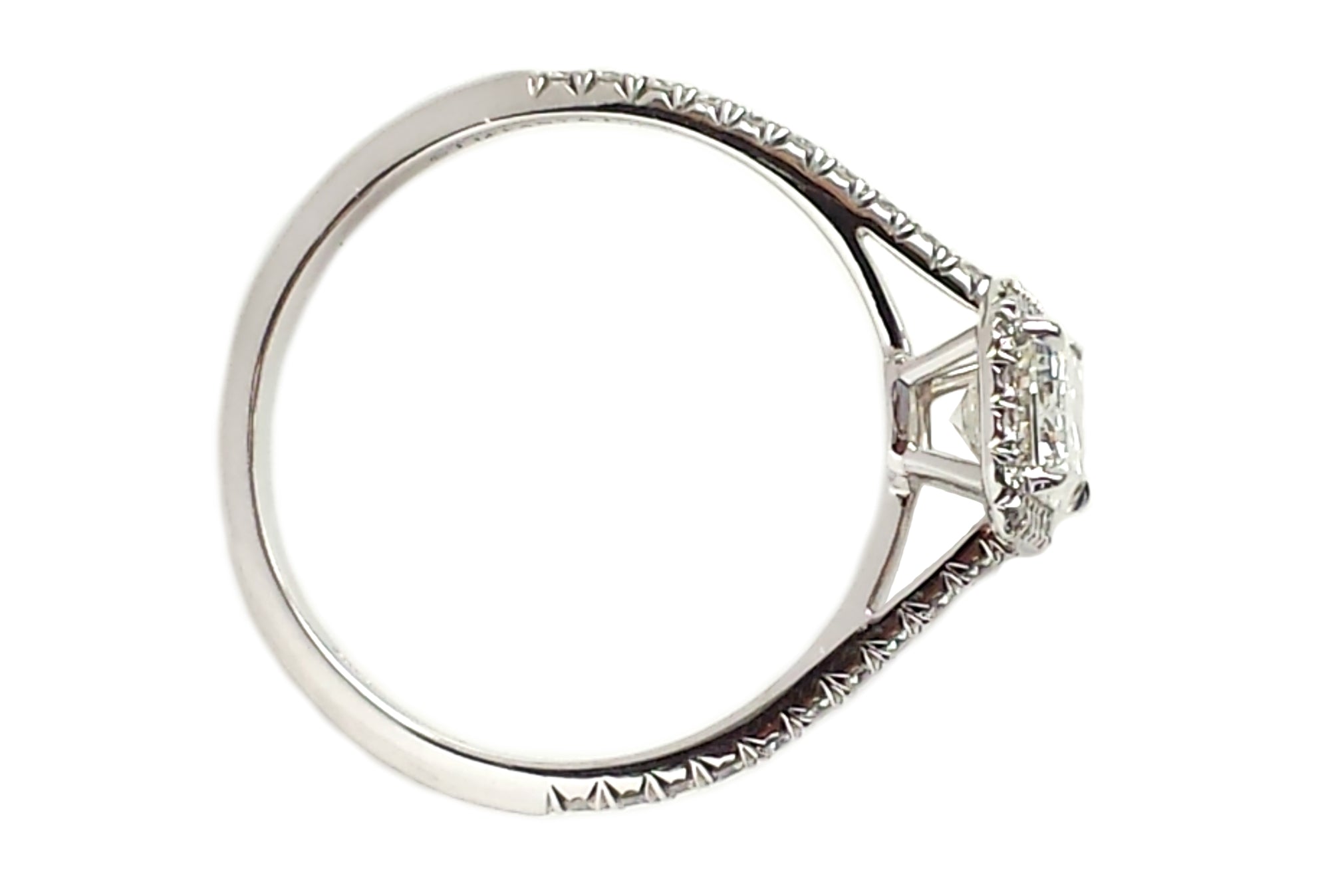 Tiffany & Co. 1.05ct H/VVS2 'Soleste' Emerald Cut Halo-Set Diamond Engagement Ring