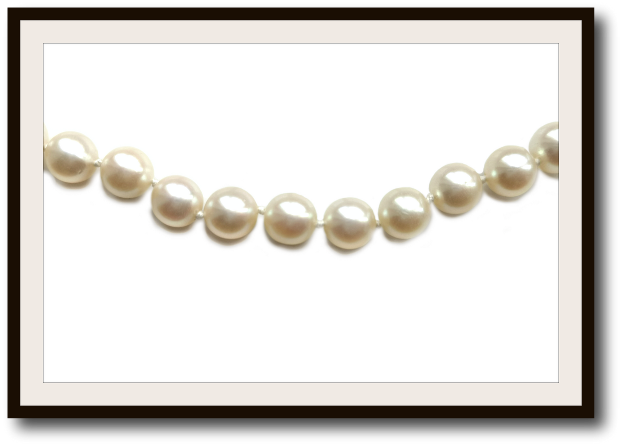 Vintage Hand Knotted Akoya 7mm 18k Gold Cultured Pearl Necklace 18 in