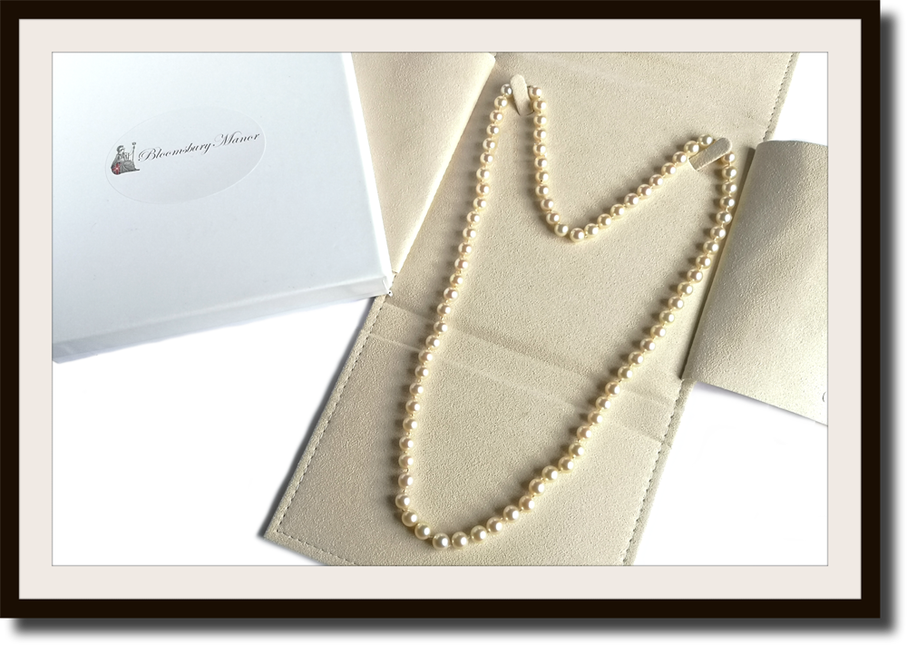 Long Vintage Akoya Cultured Hand Knotted 7mm Pearl Necklace 26in
