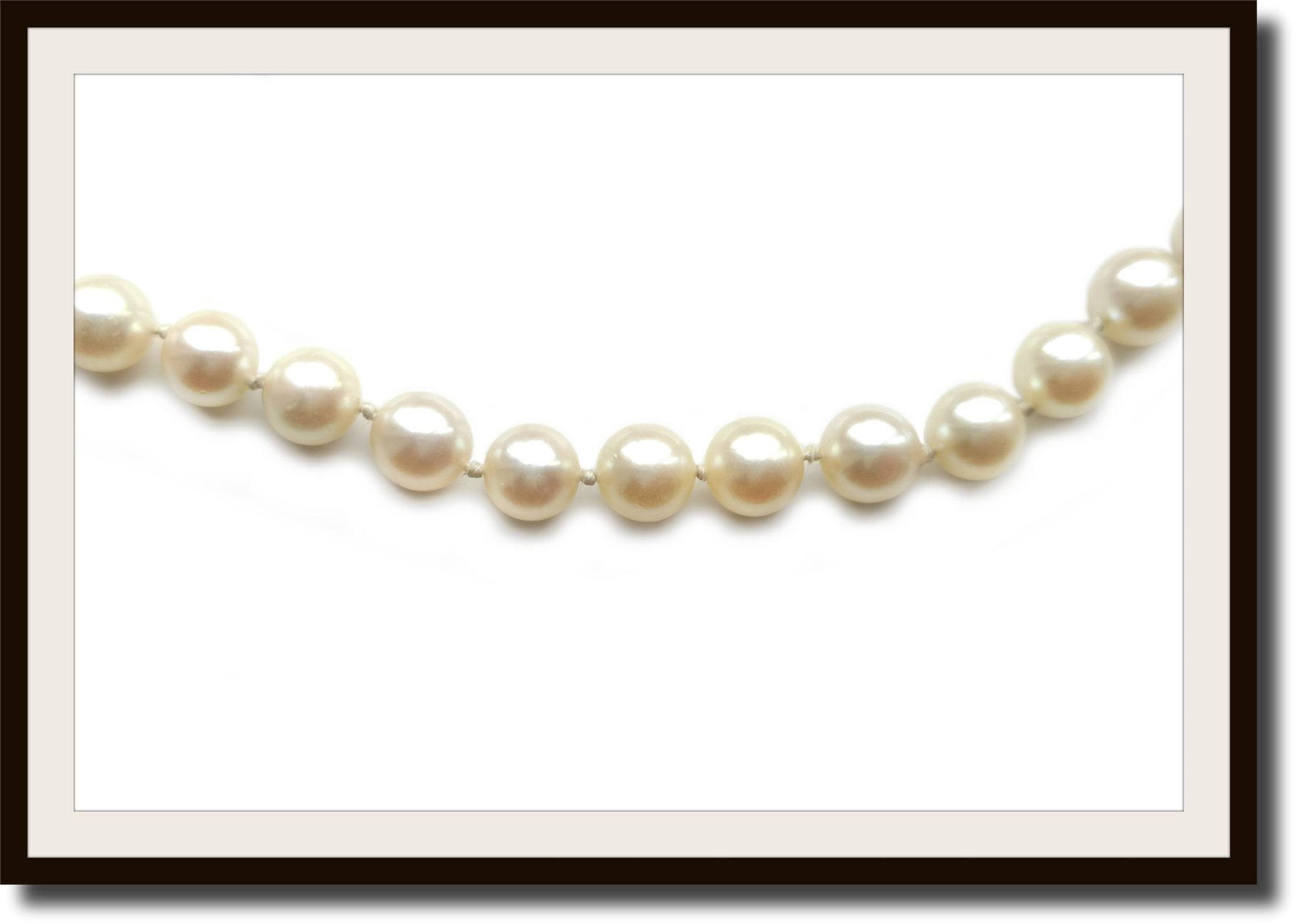 Long Vintage Akoya Cultured Hand Knotted 7mm Pearl Necklace 26in
