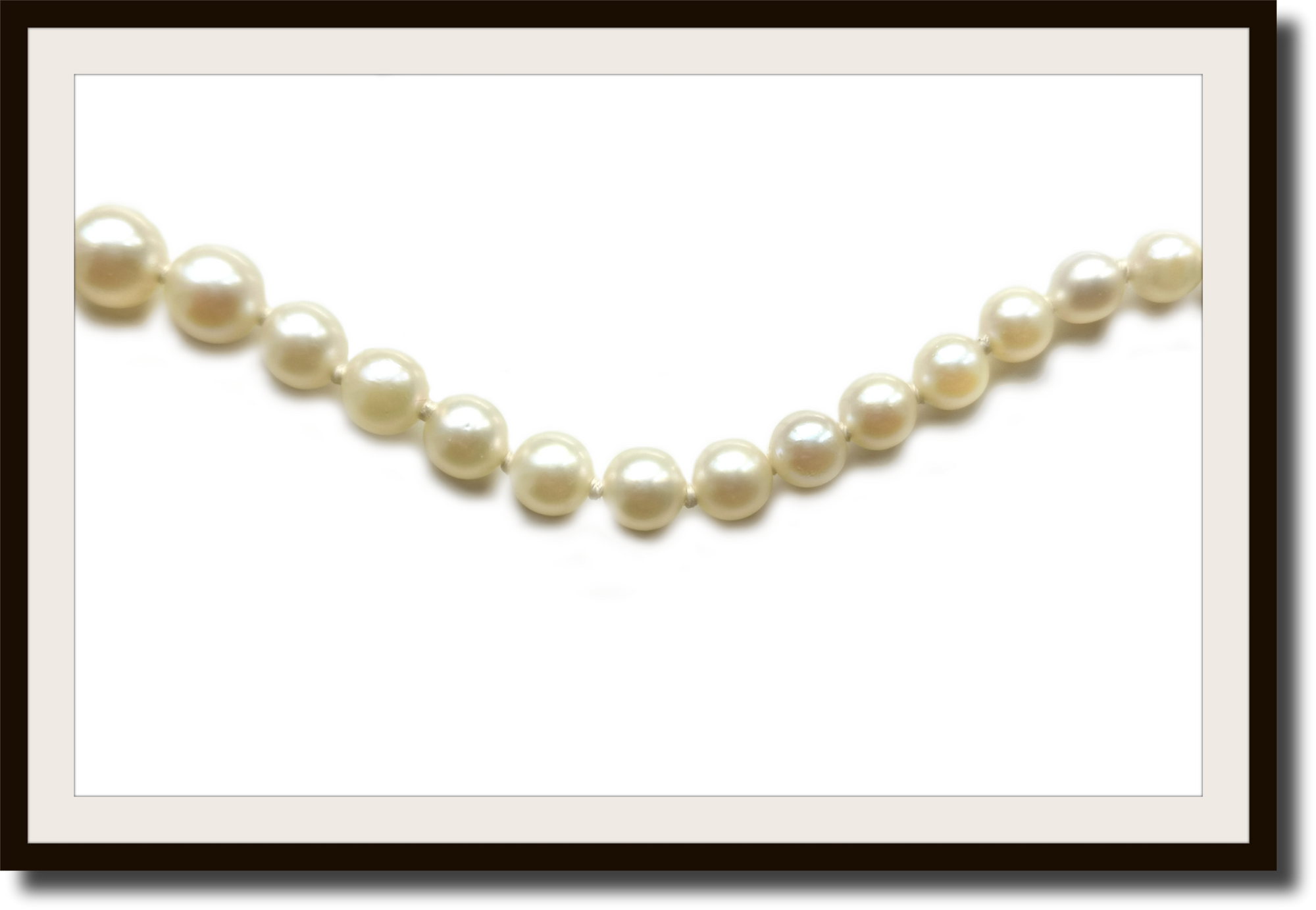 Vintage Graduated Hand Knotted Akoya Cultured Pearl Necklace
