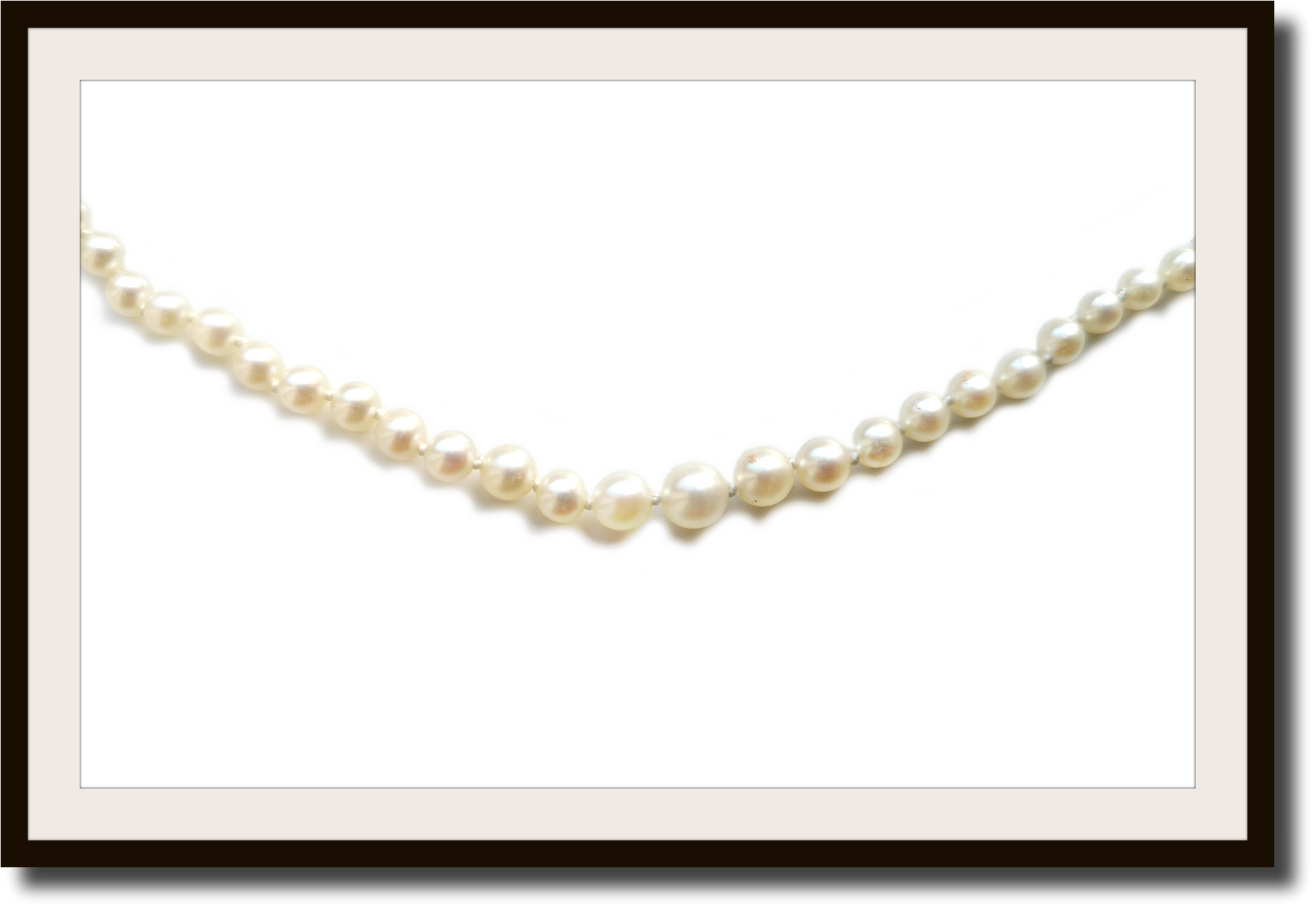 Vintage 1930s Art Deco Hand Knotted Rose Cut Diamond Cultured Pearl Necklace 18 in