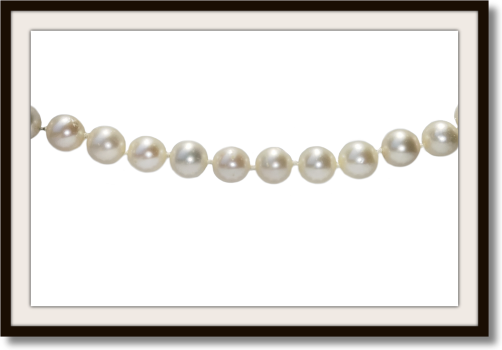 Vintage 7.8mm Akoya Cultured Pearl Necklace With Pearl Clasp
