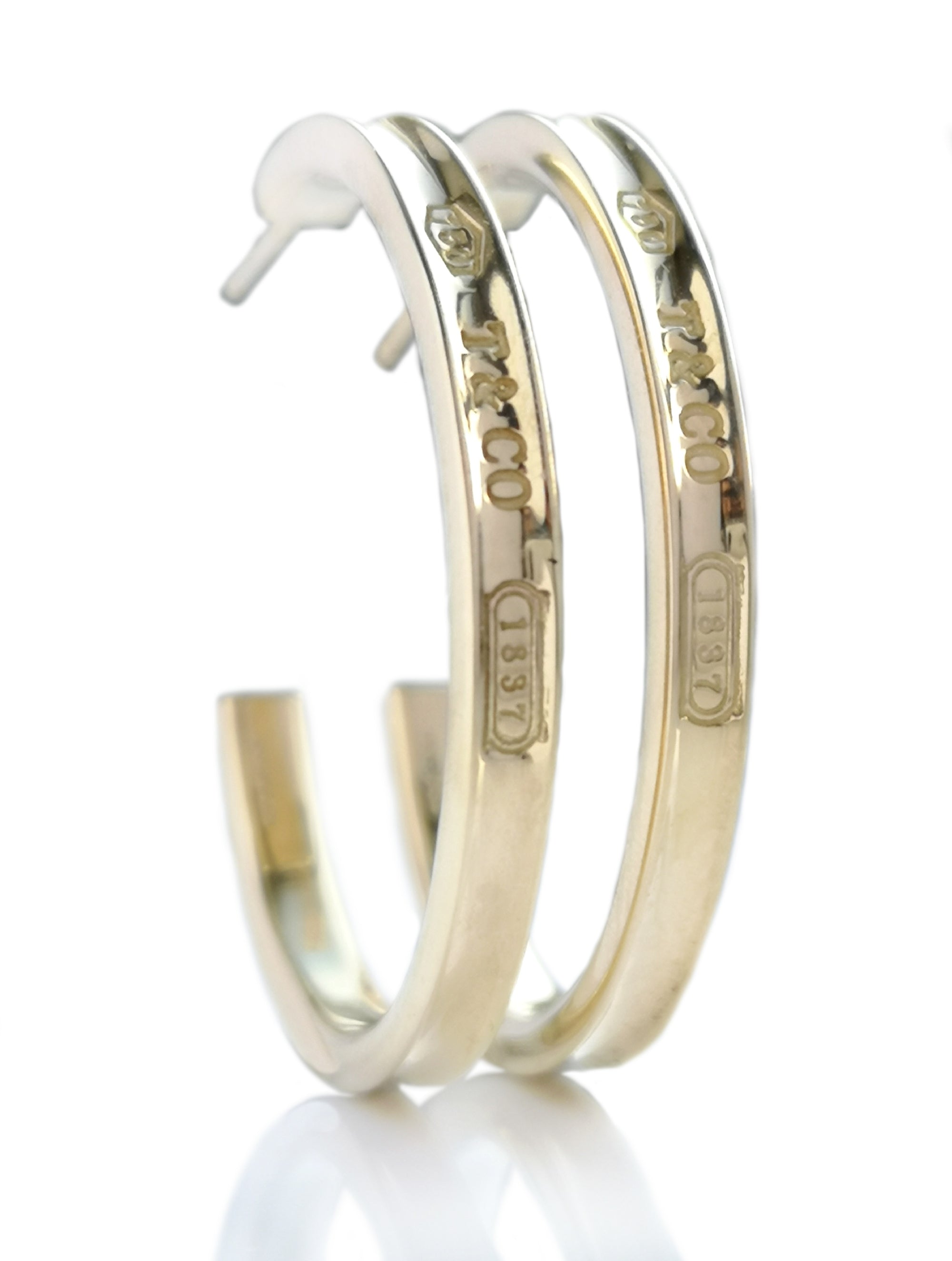 Tiffany & Co 1837 18k Medium Gold Hoop Earrings RRP £1675
