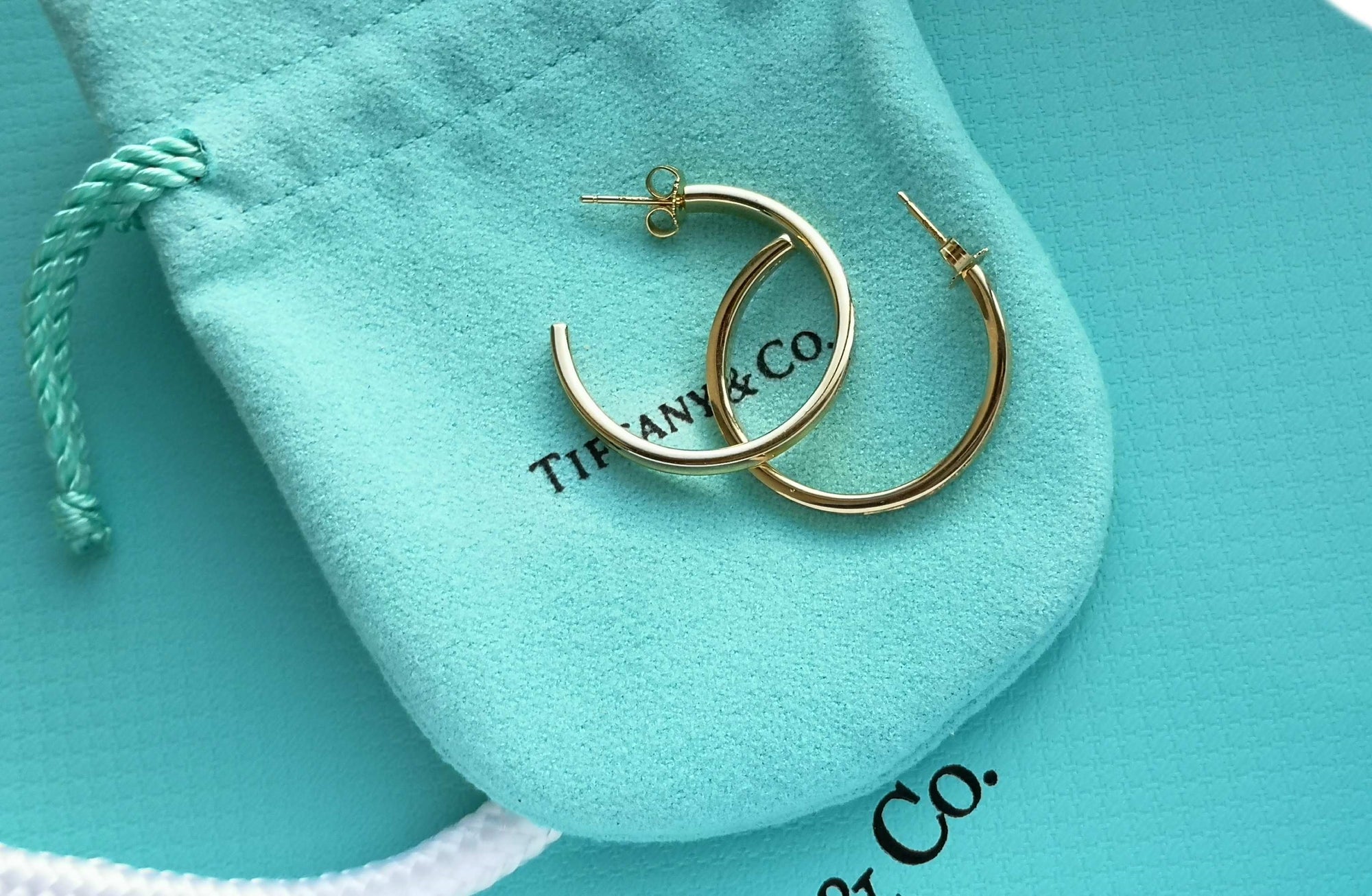 Tiffany & Co 1837 18k Medium Gold Hoop Earrings RRP £1675