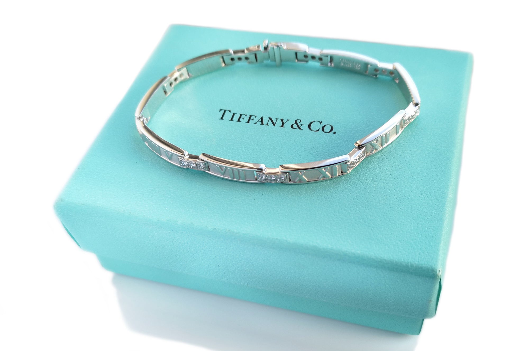 Tiffany & Co. Diamond & 18K White Gold Atlas Bracelet, Large
