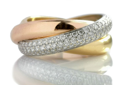Cartier Diamond Trinity Ring With Certificate & Receipt SZ 51