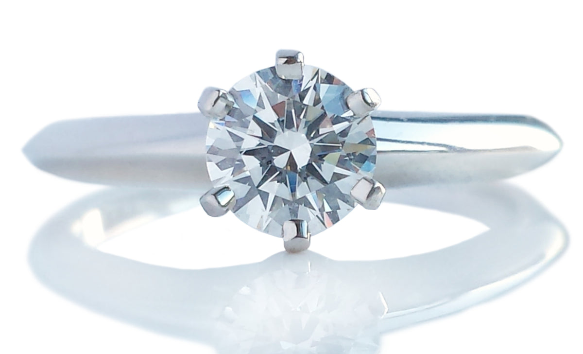 Tiffany & Co .73ct G/VS1 Round Brilliant Cut Engagement Ring