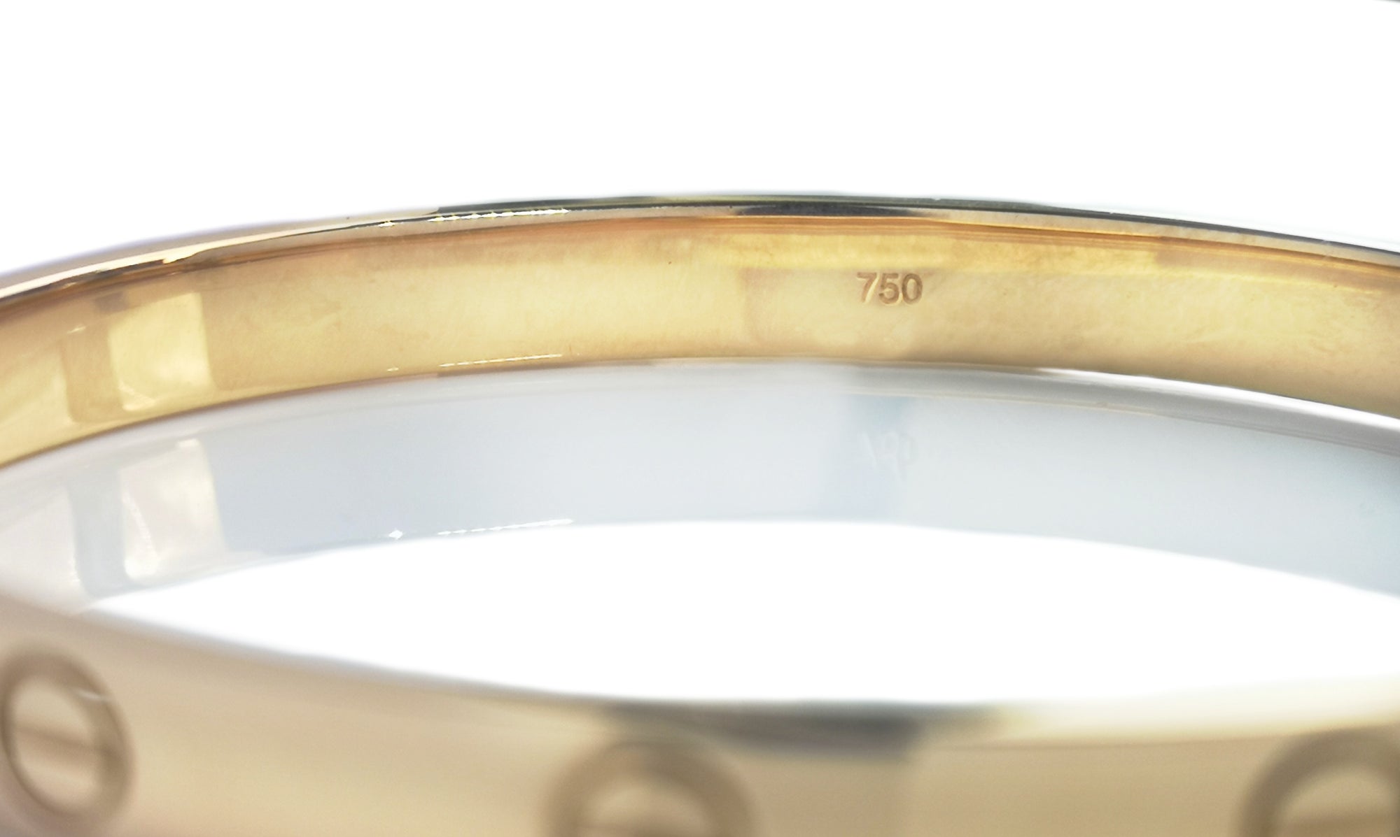 Cartier 18k Yellow Gold Love Bracelet with Certificate, Size 18