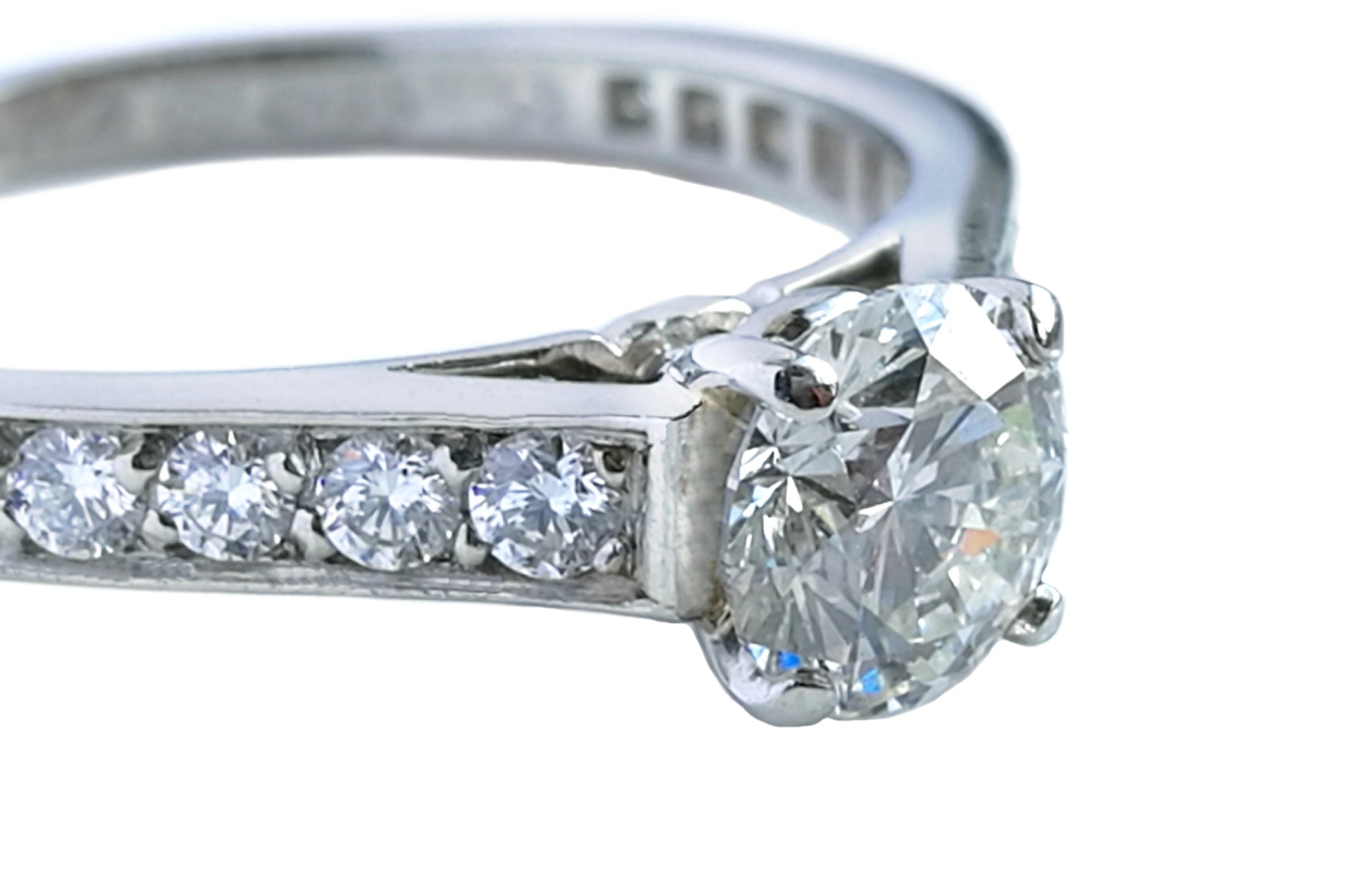 Cartier 1895 0.55ct H/VS1 Diamond Engagement Ring with Paved Platinum Band