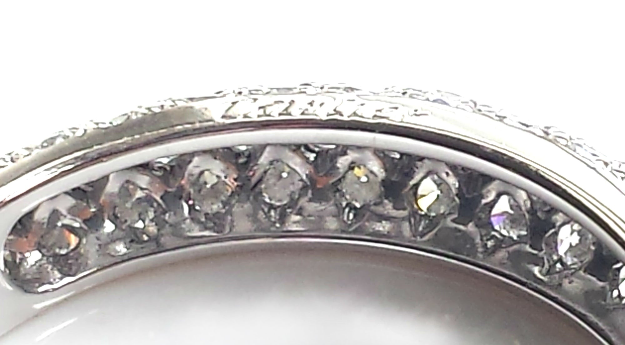 Cartier full pave diamond platinum wedding/eternity ring - size 51 (L)