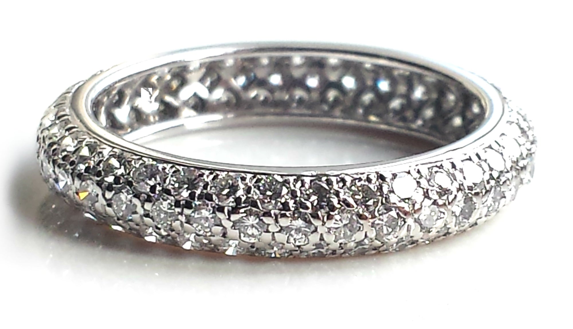 Cartier full pave diamond platinum wedding/eternity ring - size 51 (L)
