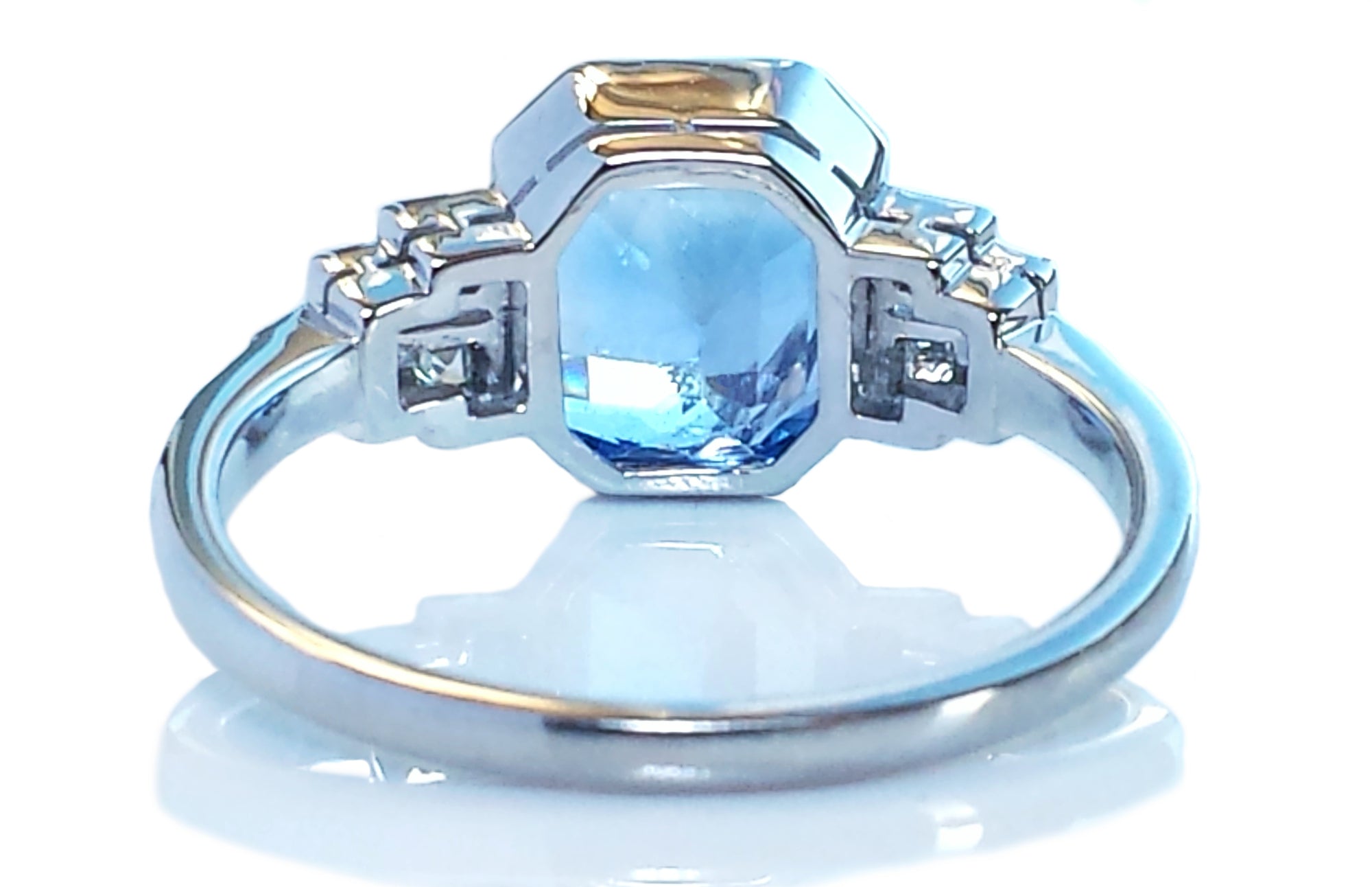 Original Art Deco 3.70ct Sapphire Diamond Platinum Engagement Ring