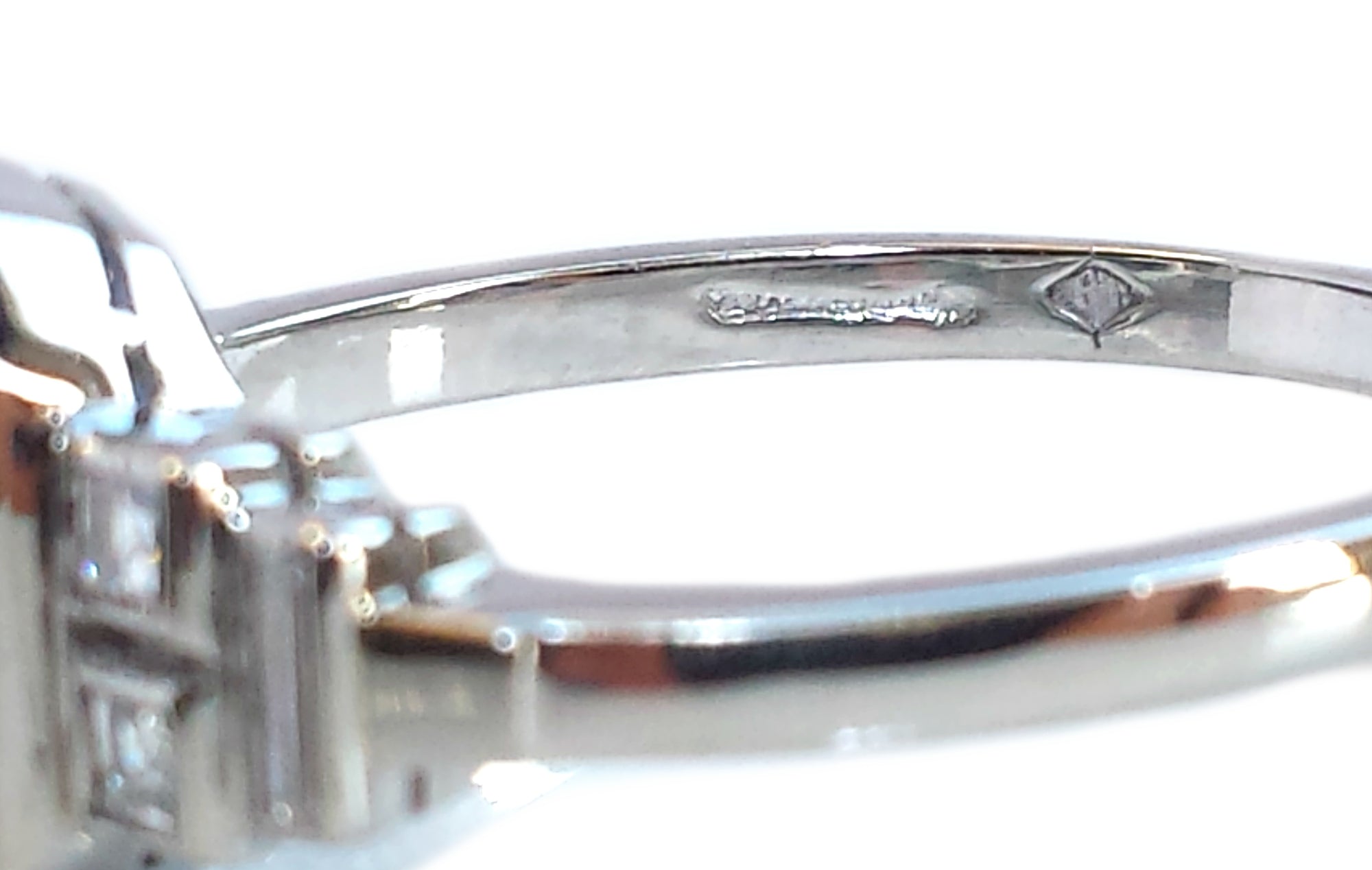 Original Art Deco 3.70ct Sapphire Diamond Platinum Engagement Ring