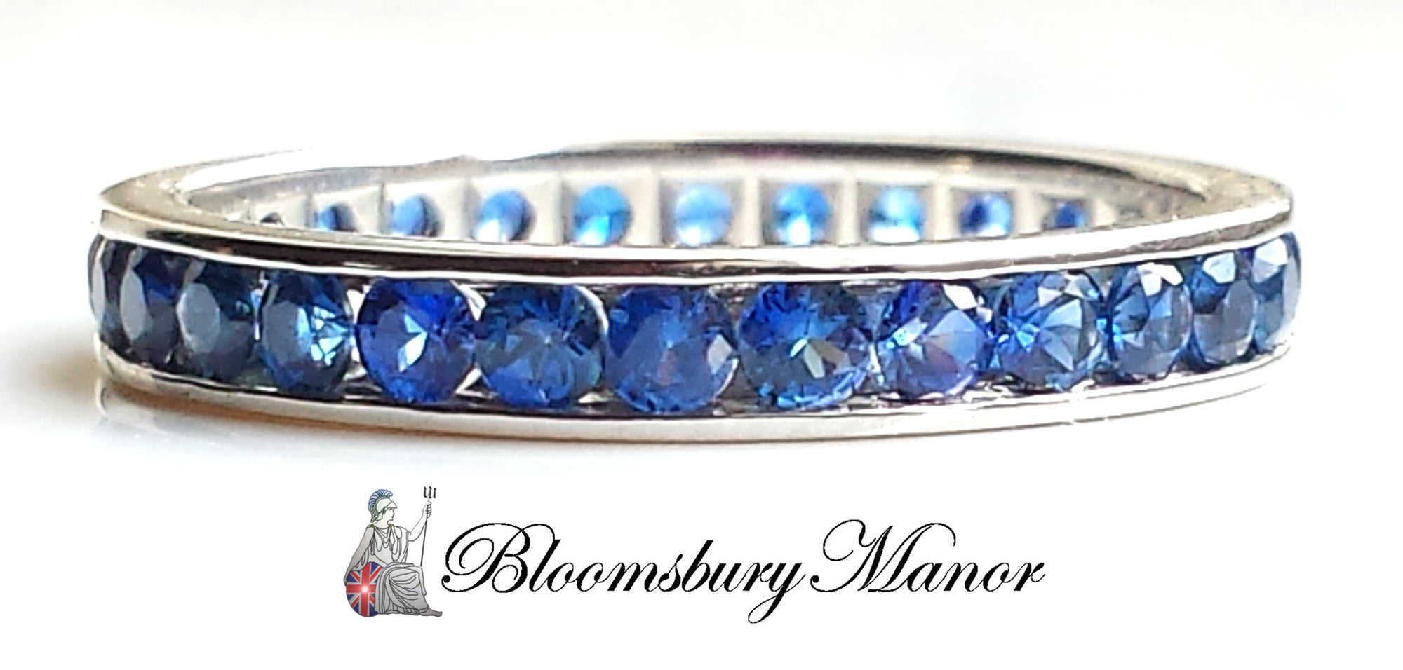 Tiffany & Co. Sapphire & Platinum Full Eternity Celebration Ring, Sz P(UK), 7¾(US)