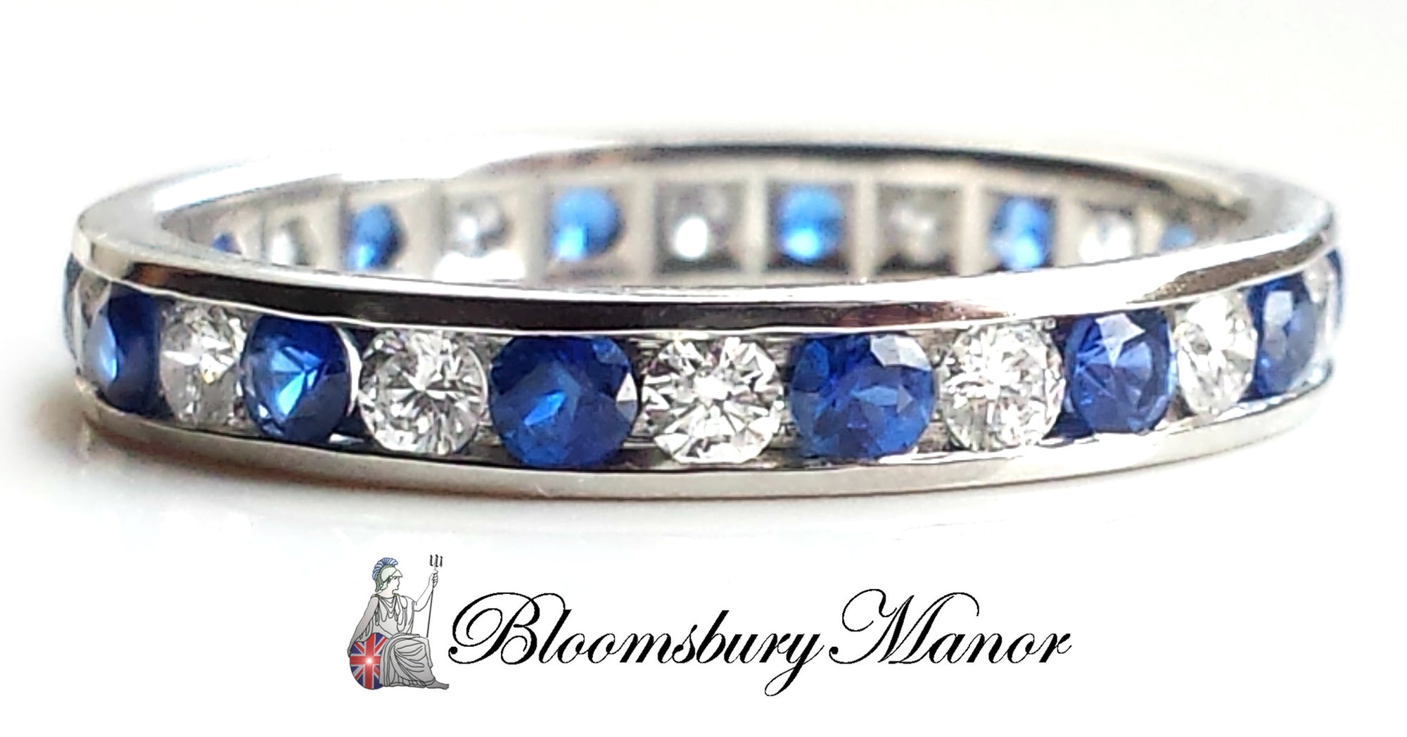Tiffany & Co. 3mm Sapphire & Diamond Eternity / Celebration Ring in Platinum