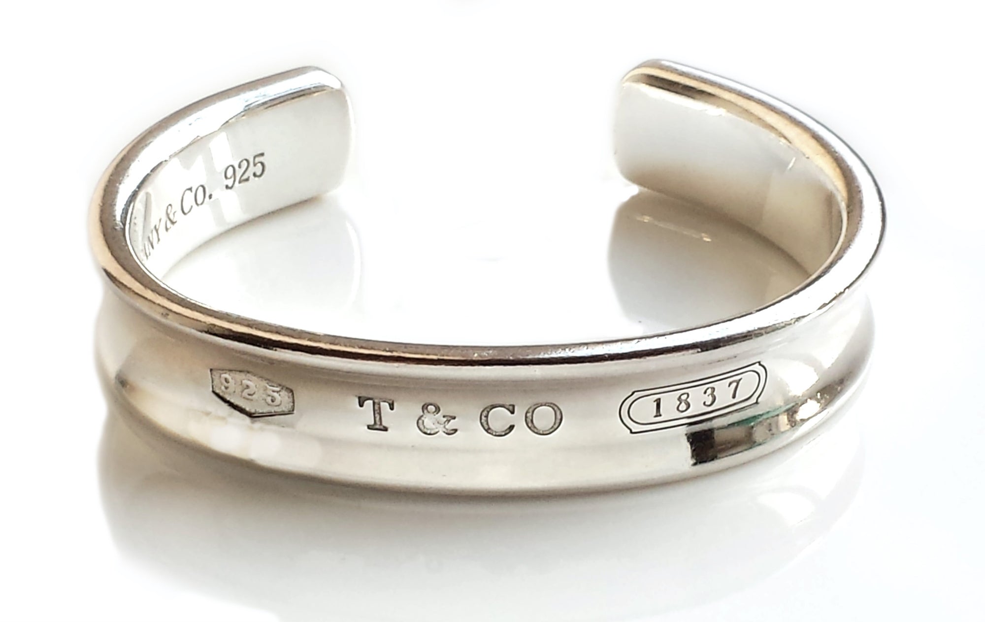 Tiffany & Co 1837 Sterling Silver Bangle Bracelet Small + Pouch