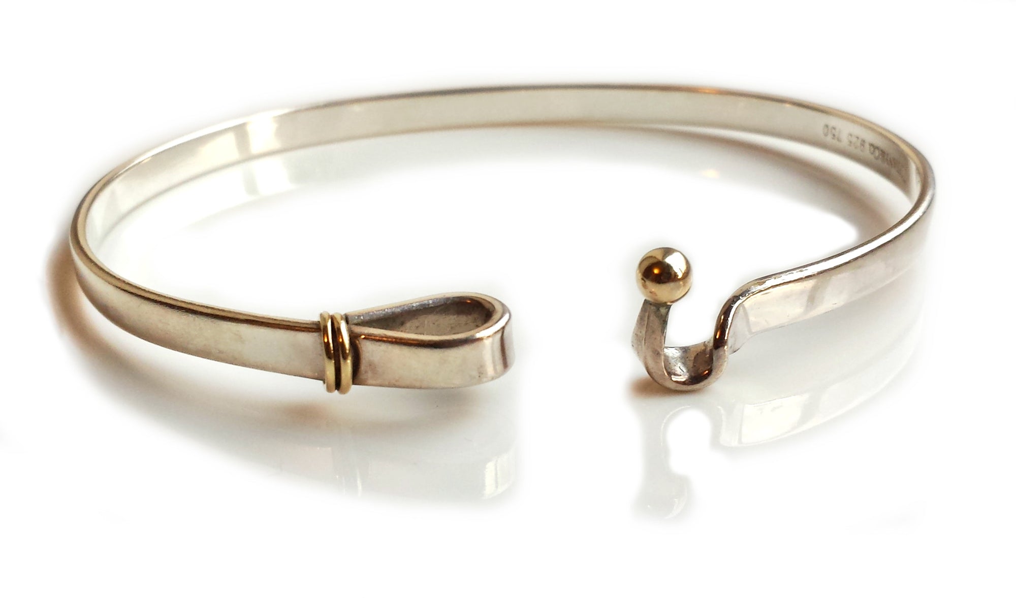 Vintage Tiffany & Co. Hook & Eye Bracelet in Sterling Silver & 18k Gold, 7½ inch