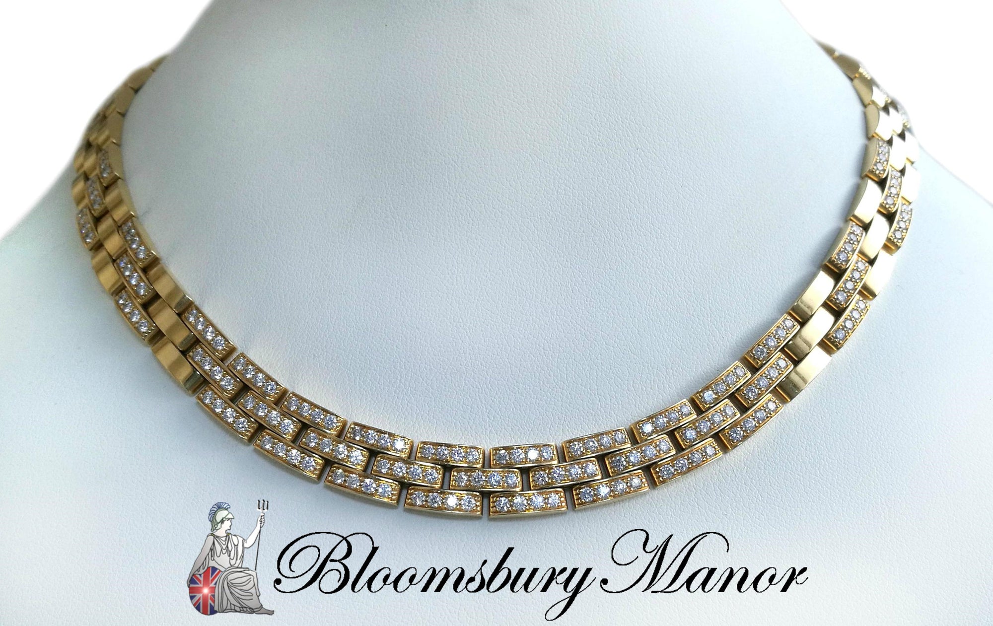 Second Hand Pre-owned Cartier Maillon Panthere Diamond Necklace