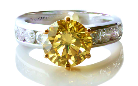 Tiffany & Co. 2.54ct Fancy Vivid Yellow Diamond Engagement Ring