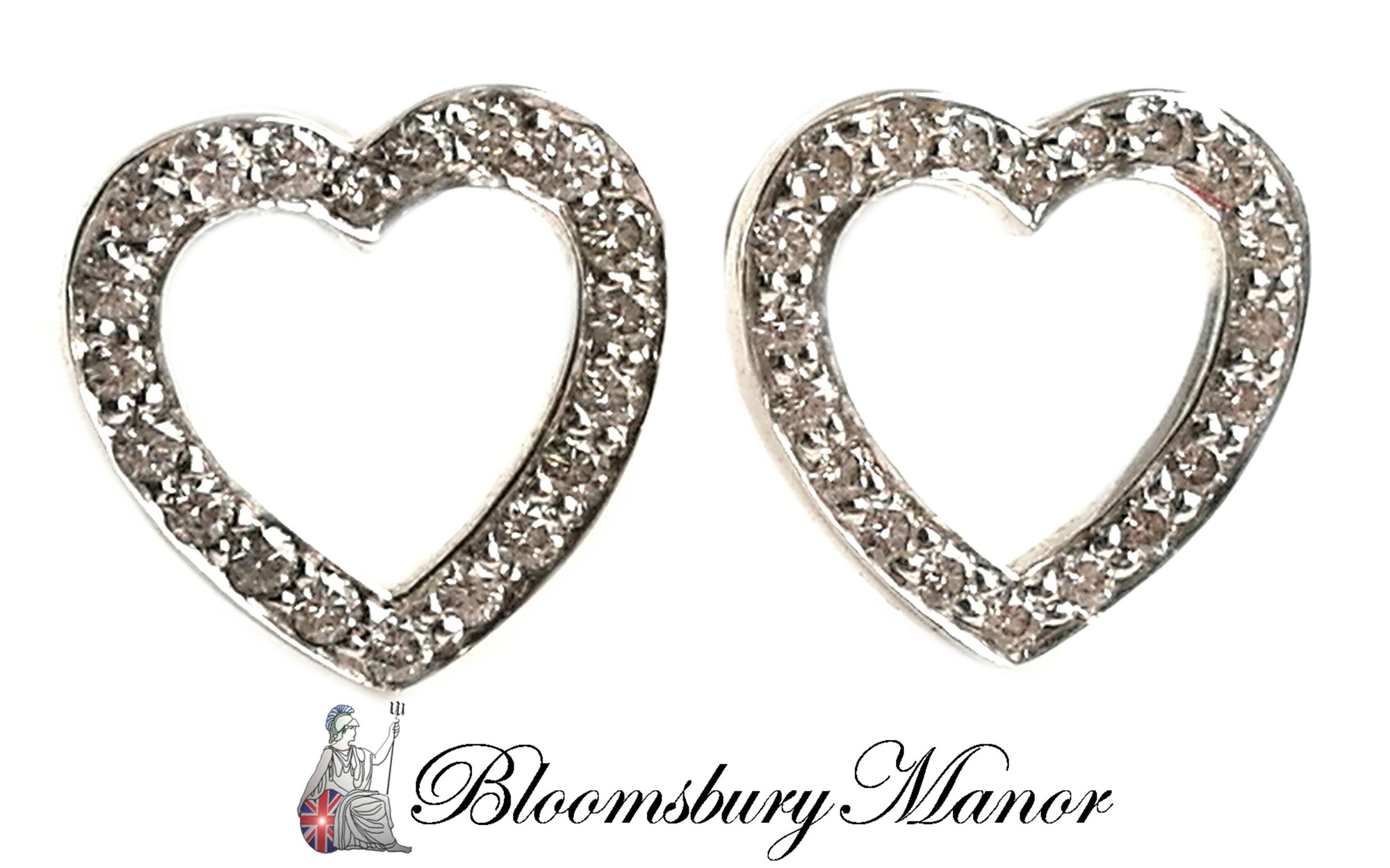 Tiffany & Co Heart Outline Diamond Platinum Earrings