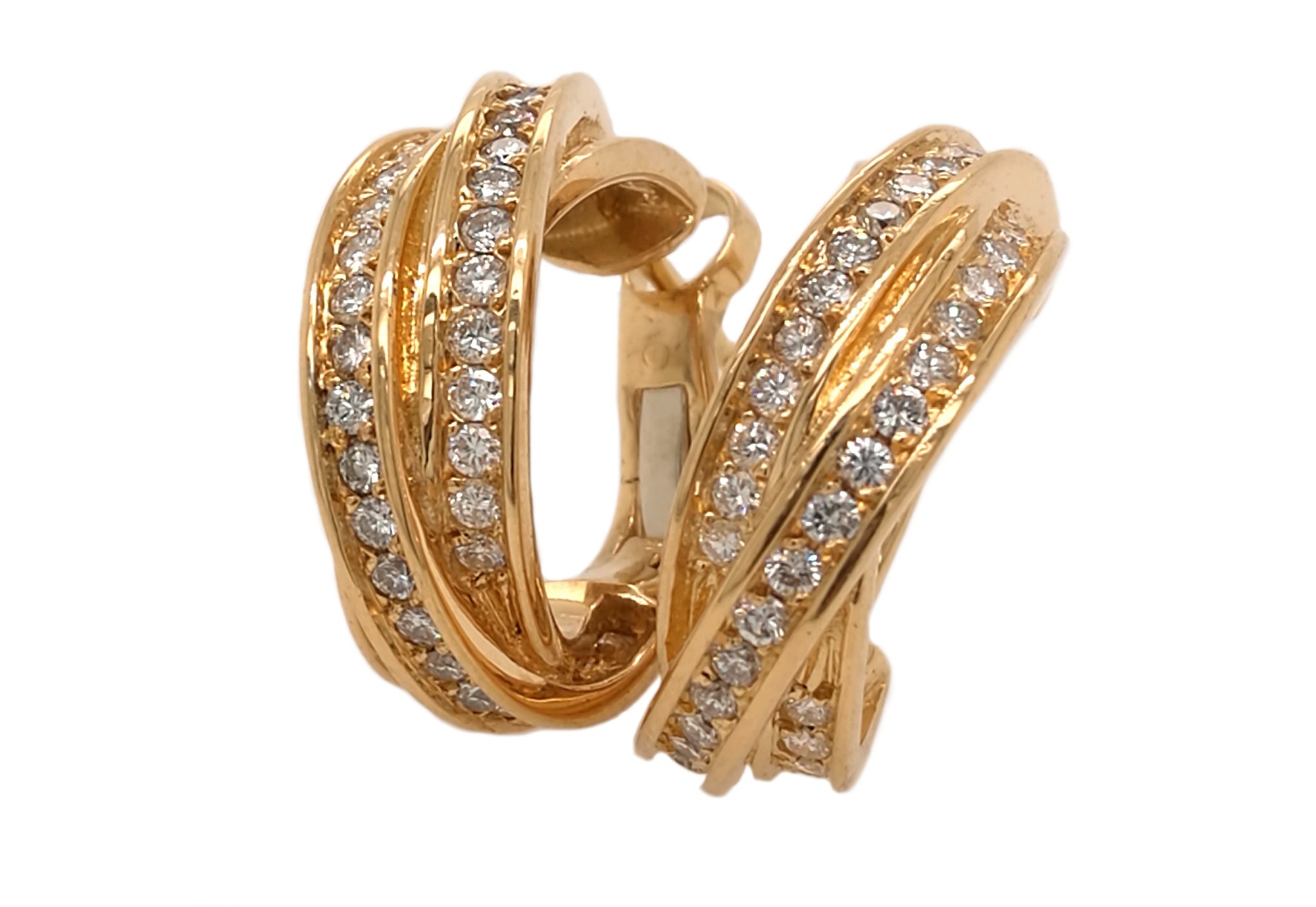 Cartier Trinity Diamond Earrings in 18k Yellow Gold
