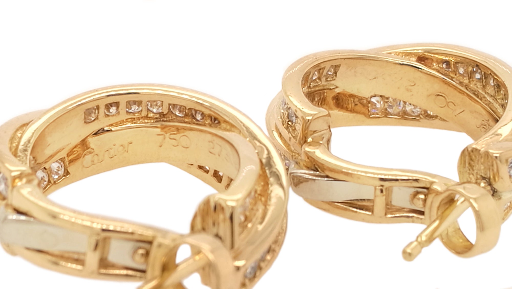 Cartier Trinity Diamond Earrings in 18k Yellow Gold
