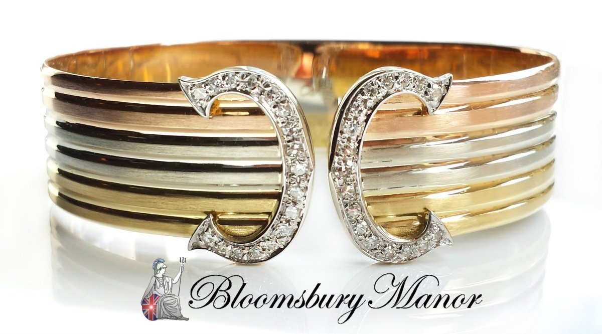 Cartier Double C 'de Cartier' Decor Trinity Bracelet in 18K gold