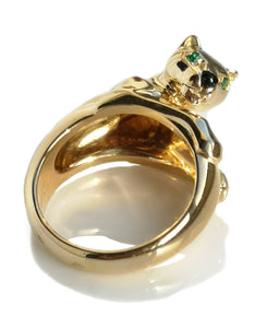Cartier Panthere Ring in 18k Gold & Emerald, Size 50 - Bloomsbury Manor Ltd