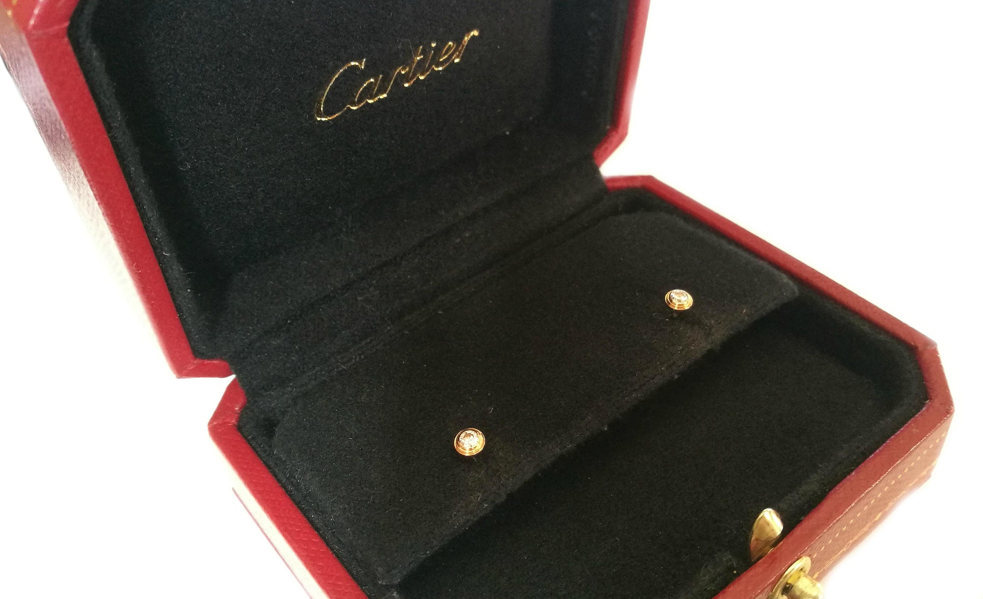Cartier Diamants Legers 18k Yellow Gold Diamond Earrings XS .08tcw