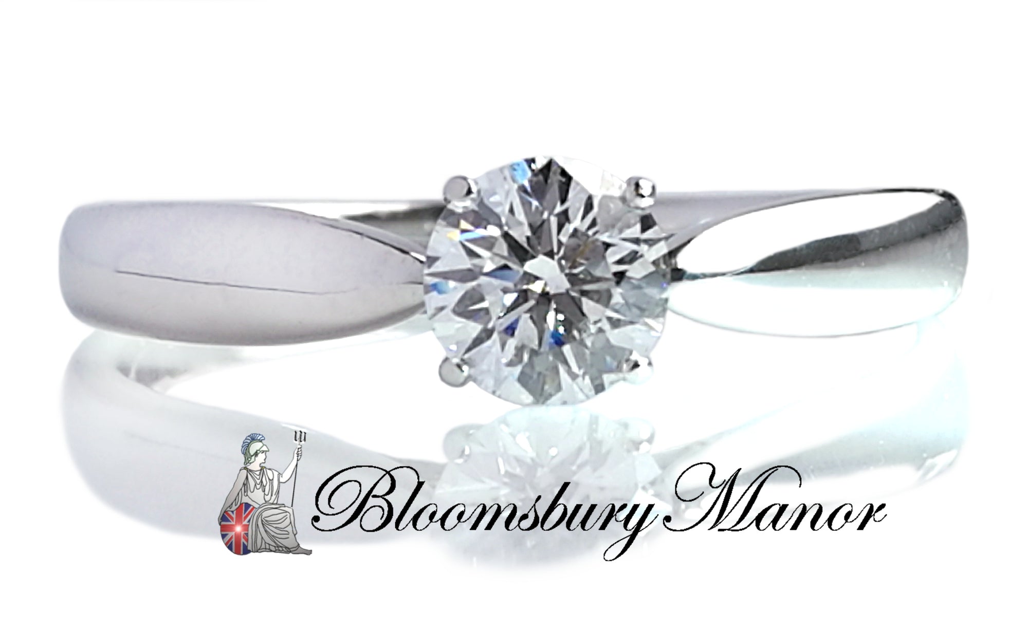 Tiffany & Co .41ct F/SI1 Harmony Round Brilliant Diamond Engagement Ring SZ M