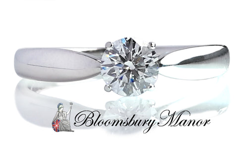 Tiffany & Co .41ct F/SI1 Harmony Round Brilliant Diamond Engagement Ring SZ M