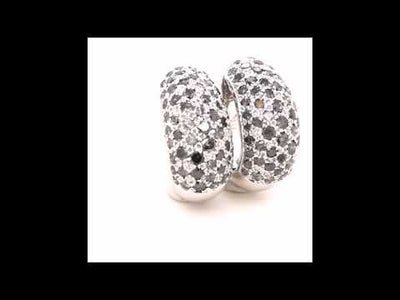 Video of Cartier Sauvage Metissage 18k White Gold & Grey Diamond Bombe Earrings
