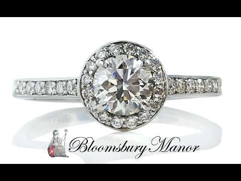 Video of Tiffany & Co. 0.70tcw I/IF Triple XXX 'Embrace' Halo Set Diamond Engagement Ring