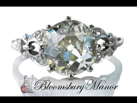Video of Art Deco 2.05ct N/VS2 Old European Brilliant Cut Diamond Engagement Ring
