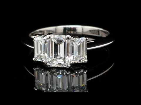 Tiffany & Co. 1.39tcw E/F/VVS2 3-Stone Emerald Cut Diamond Engagement Ring video