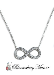 Tiffany & Co Infinity 8 .10ct Diamond Pendant Platinum Necklace Original Box