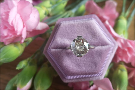 Original Art Deco 3.75ct M/VS2 Old European Brilliant Cut Diamond Engagement Ring - Bloomsbury Manor Ltd