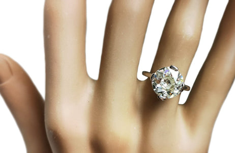 Original Art Deco 3.75ct M/VS2 Old European Brilliant Cut Diamond Engagement Ring - Bloomsbury Manor Ltd