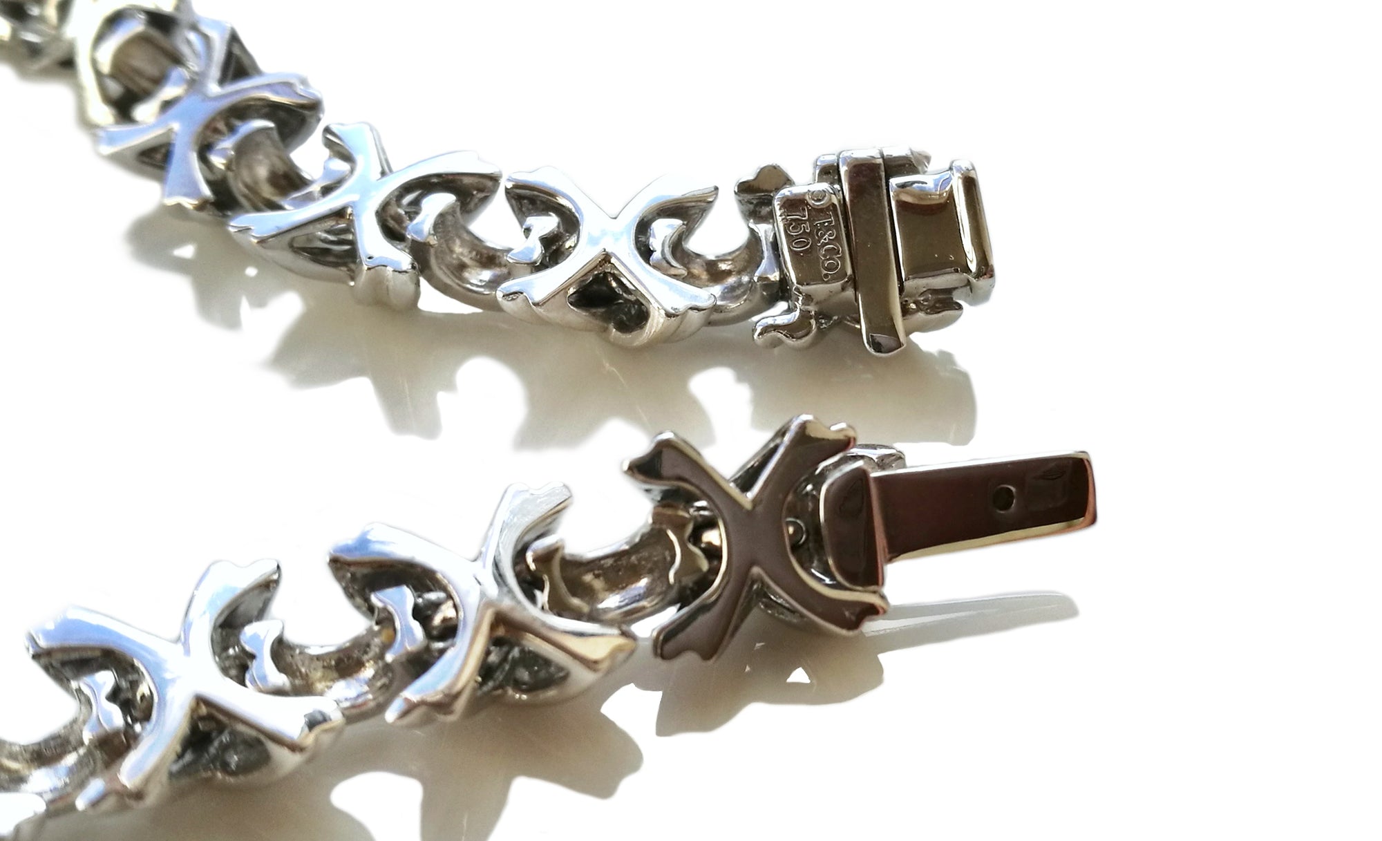Tiffany & Co. 0.70tcw Diamond & 18k White Gold Signature 'X' Bracelet