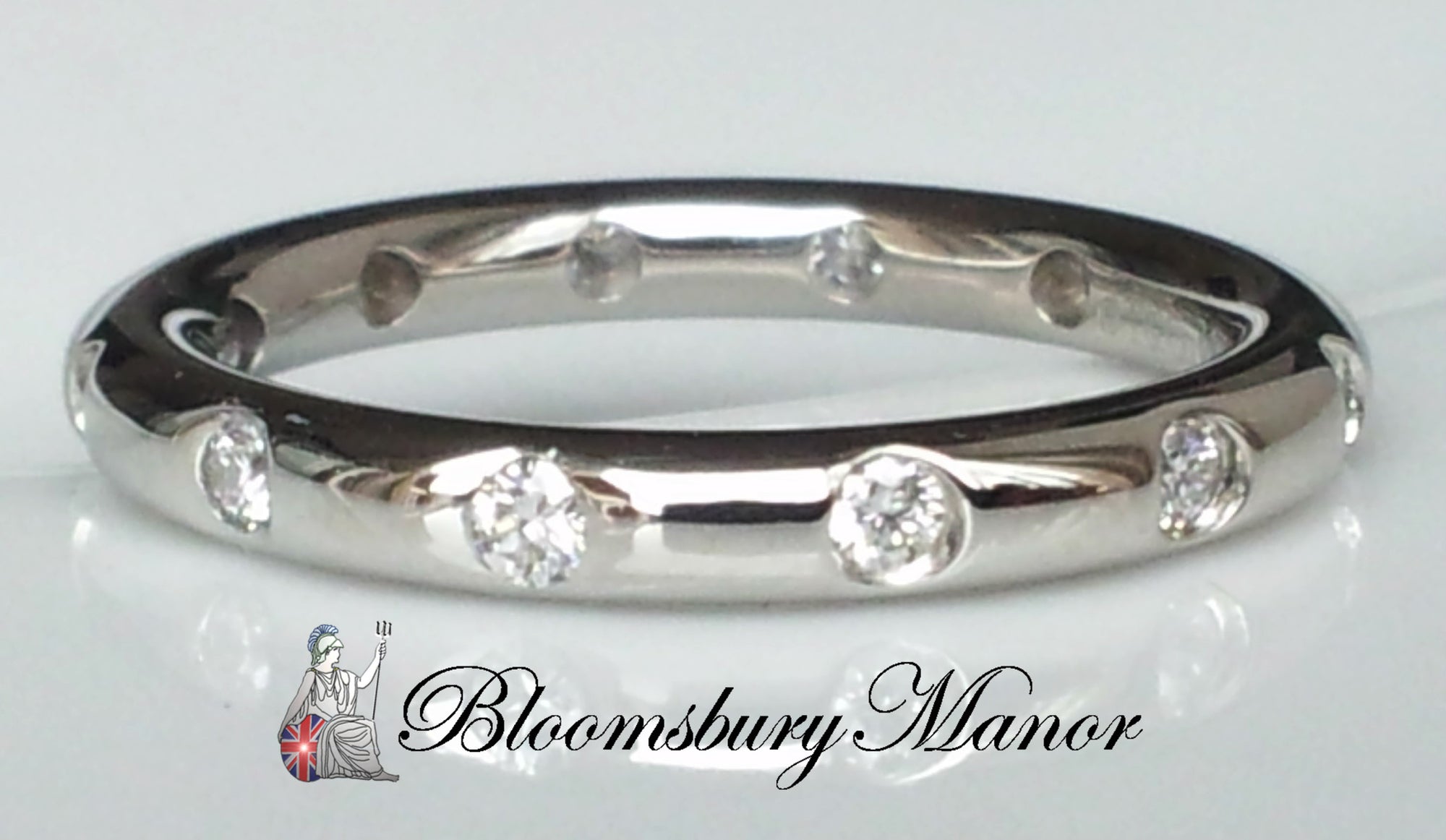 Tiffany & Co. 0.18ct Platinum Bezet Wedding Band Ring