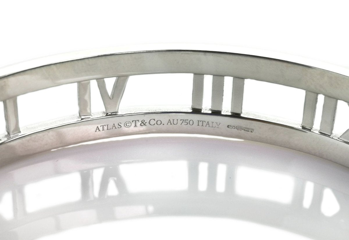 Tiffany Atlas Open Hinged Diamond Bracelet Bangle 18k White Gold - Bloomsbury Manor Ltd